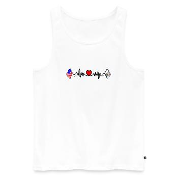 Cardio heart with USA flag and West Virginia flag - Men's Premium Organic Tank Top - white - Front - AI Model Male 178 light (178cm)