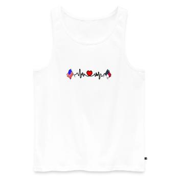 Cardio-Herz mit USA-Flagge und North Carolina-Flagge - Männer Premium Bio Tank Top - Weiß - Vorne - Michal (187cm)