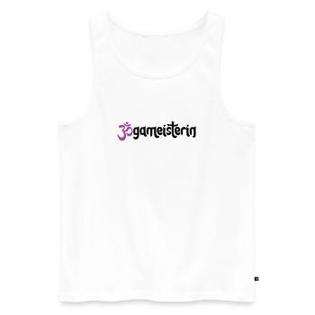 Jogameisterin - Typografisches OM (3-Farbig) - Männer Premium Bio Tank Top - Weiß - Vorne - Michal (187cm)