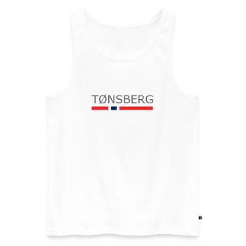 Norway Flag - Tonsberg - Norge - Norwegen - Men's Premium Organic Tank Top - white - Front - AI Model Male 178 light (178cm)