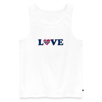 Amour - Drapeau de la Norvège - Norvège - Norvège - Débardeur bio Premium Homme - blanc - Devant - Michal (187cm)