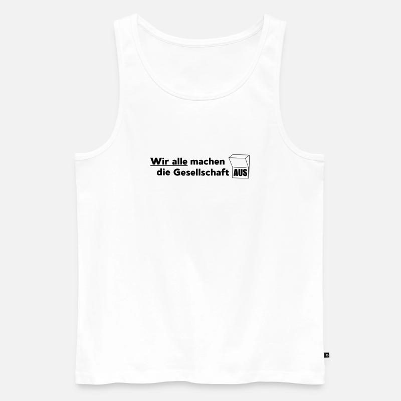 Die Gesellschaft - Männer Premium Bio Tank Top - Weiß