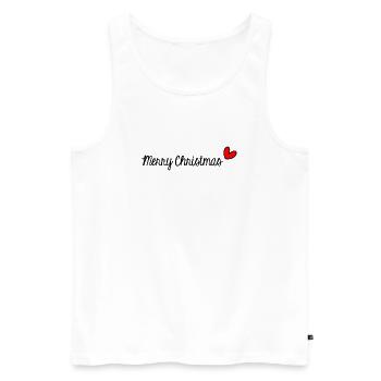 WEIHNACHTEN. FROHE WEIHNACHTEN. FROHE WEIHNACHTEN. WEIHNACHTSMANN - Männer Premium Bio Tank Top - Weiß - Vorne - Michal (187cm)