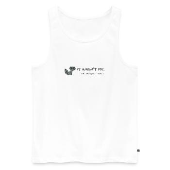 It Wasn't Me Maybe It Was Waschbär - Männer Premium Bio Tank Top - Weiß - Vorne - AI Model Male 178 light (178cm)