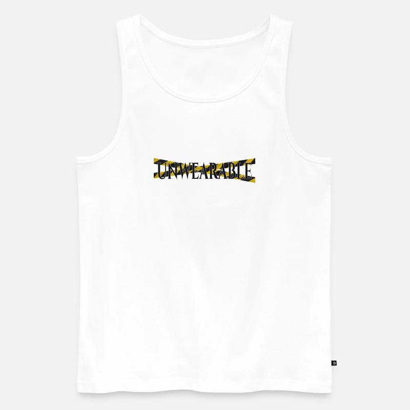 Untragbar – Statement-Design mit Warnband - Männer Premium Bio Tank Top - Weiß