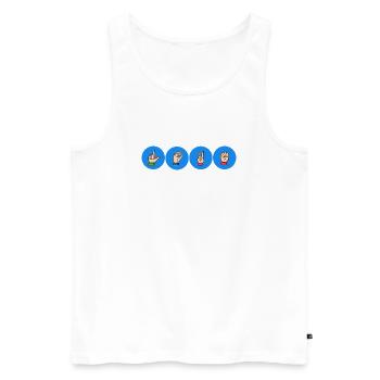Love Hand Zeichen-Glyphen - Männer Premium Bio Tank Top - Weiß - Vorne - AI Model Male 178 light (178cm)