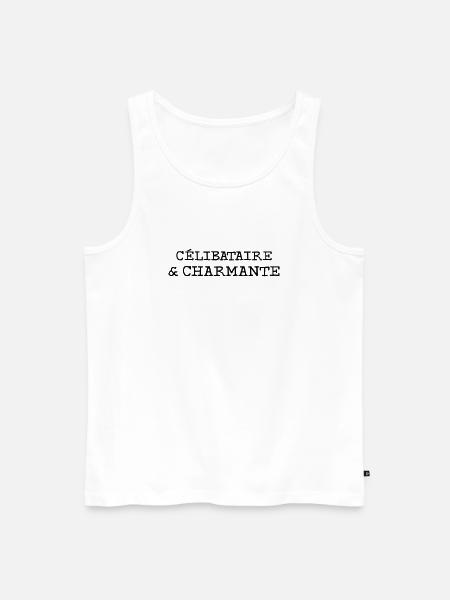 Célibataire et charmante - Débardeur bio Premium Homme - blanc