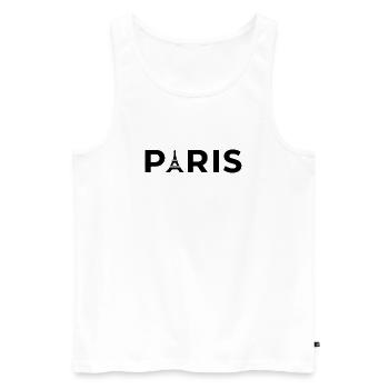 Paris Eiffel Tower Noir Souvenir France - Débardeur bio Premium Homme - blanc - Devant - Michal (187cm)