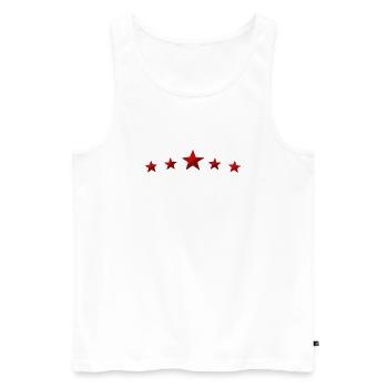 Rote Sternenreihe Fünf Sterne Grafik - Männer Premium Bio Tank Top - Weiß - Vorne - Michal (187cm)