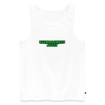 Klimaschutz jetzt - Männer Premium Bio Tank Top - Weiß - Vorne - AI Model Male 178 light (178cm)