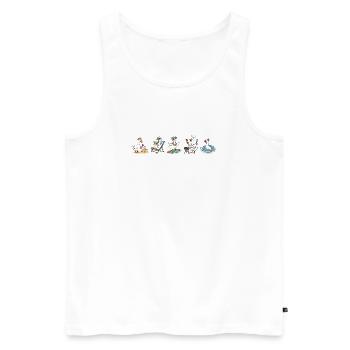 Summer Geese Holiday - Beach & BBQ Fun - Men's Premium Organic Tank Top - white - Front - Michal (187cm)