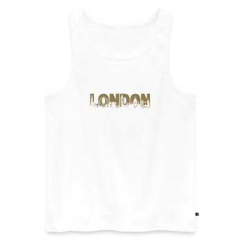 Londres Royaume-Uni, Angleterre Silhouette - Débardeur bio Premium Homme - blanc - Devant - Michal (187cm)