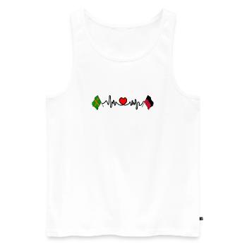 Nijmeger Herzschlag-Flaggen - Männer Premium Bio Tank Top - Weiß - Vorne - AI Model Male 178 light (178cm)
