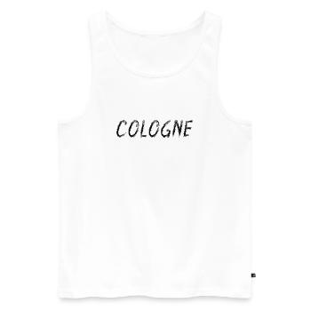 Cologne Germany - Brush Stroke City Black - Men's Premium Organic Tank Top - white - Front - Michal (187cm)