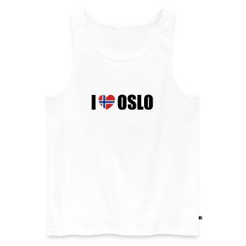 I love Oslo Norway - Men's Premium Organic Tank Top - white - Front - Michal (187cm)