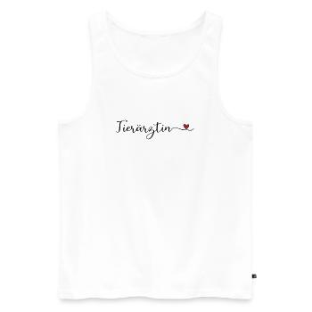 Tierärztin Design mit Herz - Männer Premium Bio Tank Top - Weiß - Vorne - Michal (187cm)