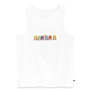 Strand-Urlaubs-Liegeplätze - Männer Premium Bio Tank Top - Weiß - Vorne - Michal (187cm)