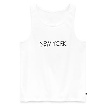 New York - Männer Premium Bio Tank Top - Weiß - Vorne - Michal (187cm)