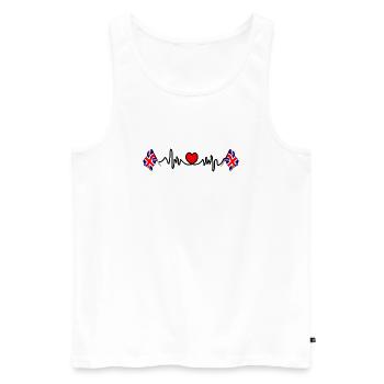 Heart rate cardio for Great Britain - Men's Premium Organic Tank Top - white - Front - Michal (187cm)
