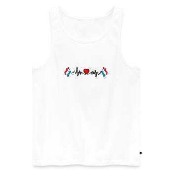 Cardio de fréquence cardiaque pour le Luxembourg - Débardeur bio Premium Homme - blanc - Devant - Michal (187cm)