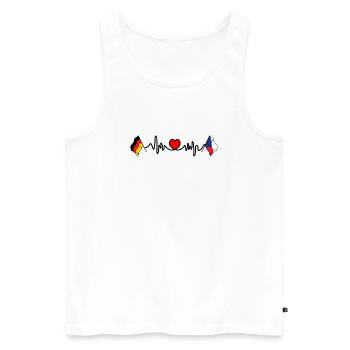 Cardio heart with Flag Germany and flag Czech Republic - Men's Premium Organic Tank Top - white - Front - AI Model Male 178 light (178cm)