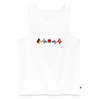 Cardio heart with Flag Germany flag Denmark - Men's Premium Organic Tank Top - white - Front - AI Model Male 178 light (178cm)