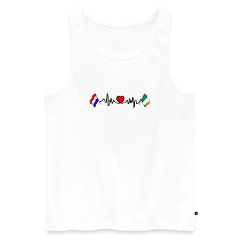 Cardio coeur avec drapeau Pays-Bas, Irlande - Débardeur bio Premium Homme - blanc - Devant - AI Model Male 178 light (178cm)