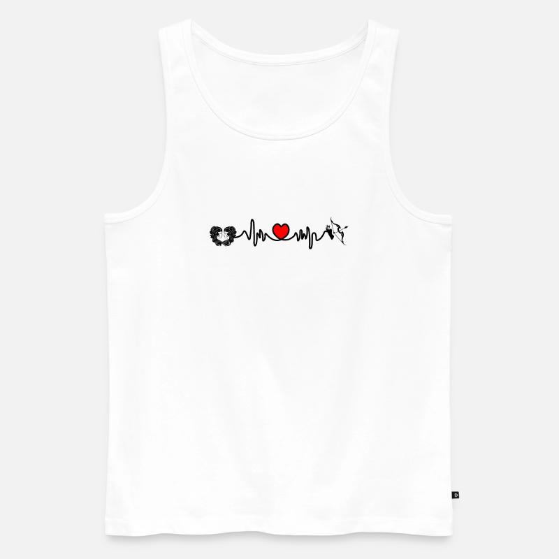 Herzfrequenz Cardio Zwillinge Schütze - Männer Premium Bio Tank Top - Weiß