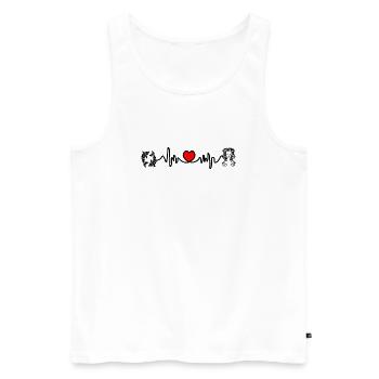 Fréquence cardiaque cardio Poissons Vierge - Débardeur bio Premium Homme - blanc - Devant - Michal (187cm)