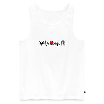 Fréquence cardiaque cardio Capricorne Vierge - Débardeur bio Premium Homme - blanc - Devant - Michal (187cm)