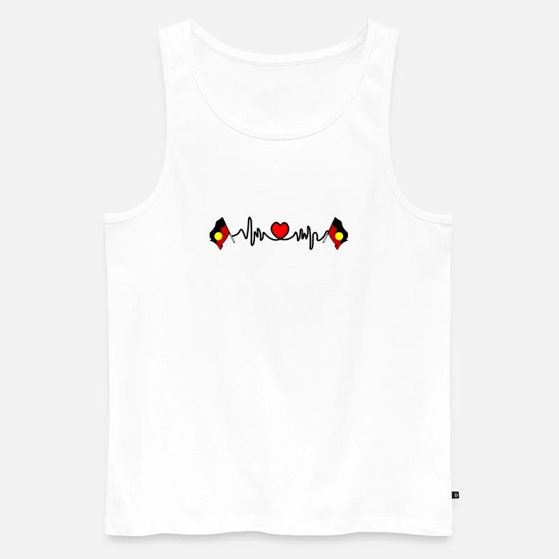 Herzfrequenz-Cardio für Aborigines - Männer Premium Bio Tank Top - Weiß