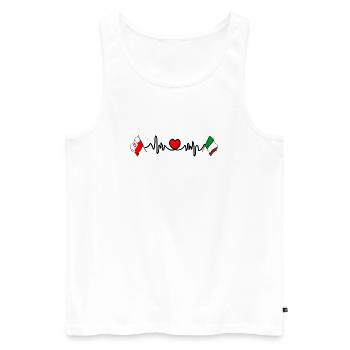Cardio heart Drapeau Pologne, drapeau Italie - Débardeur bio Premium Homme - blanc - Devant - Michal (187cm)