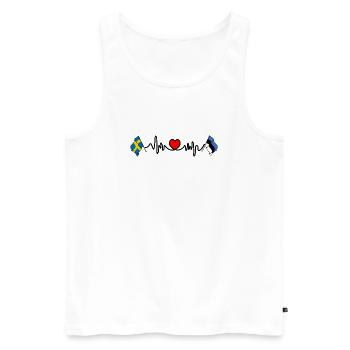Cardio heart Drapeau Suède, drapeau Estonie - Débardeur bio Premium Homme - blanc - Devant - Michal (187cm)