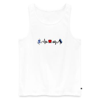 Cardio heart Flag Finland, flag Estonia - Men's Premium Organic Tank Top - white - Front - Michal (187cm)