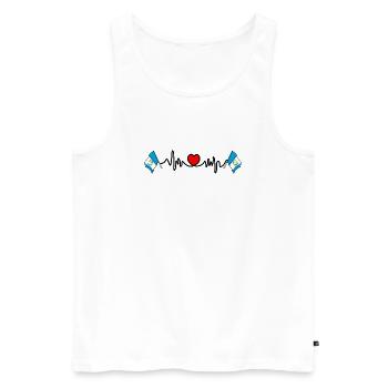 Cardio fréquence cardiaque pour le Guatemala - Débardeur bio Premium Homme - blanc - Devant - AI Model Male 178 light (178cm)