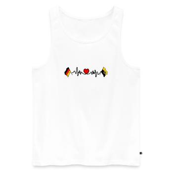Cardio heart Flag Germany, flag saxony anhalt - Men's Premium Organic Tank Top - white - Front - AI Model Male 178 light (178cm)