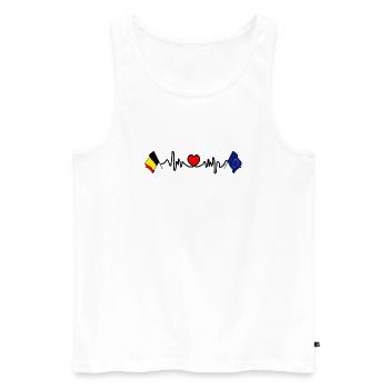 Cardio heart Flag Belgique, Europe - Débardeur bio Premium Homme - blanc - Devant - Michal (187cm)