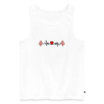 Heart rate cardio for Bremen - Men's Premium Organic Tank Top - white - Front - Michal (187cm)