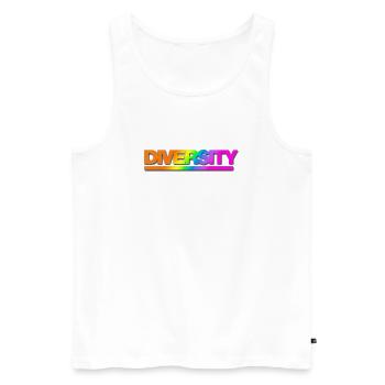 Typo Diversity Rainbow Shadow - Männer Premium Bio Tank Top - Weiß - Vorne - AI Model Male 178 light (178cm)