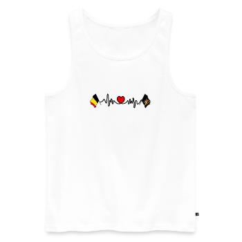 Cardio-Herz mit Flagge Belgien, Flämisch-Brabant - Männer Premium Bio Tank Top - Weiß - Vorne - AI Model Male 178 light (178cm)