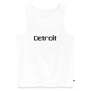 DETROIT - Men's Premium Organic Tank Top - white - Front - Michal (187cm)