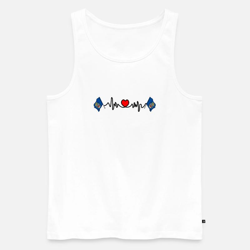 Herzfrequenz-Cardio aus Oslo - Männer Premium Bio Tank Top - Weiß