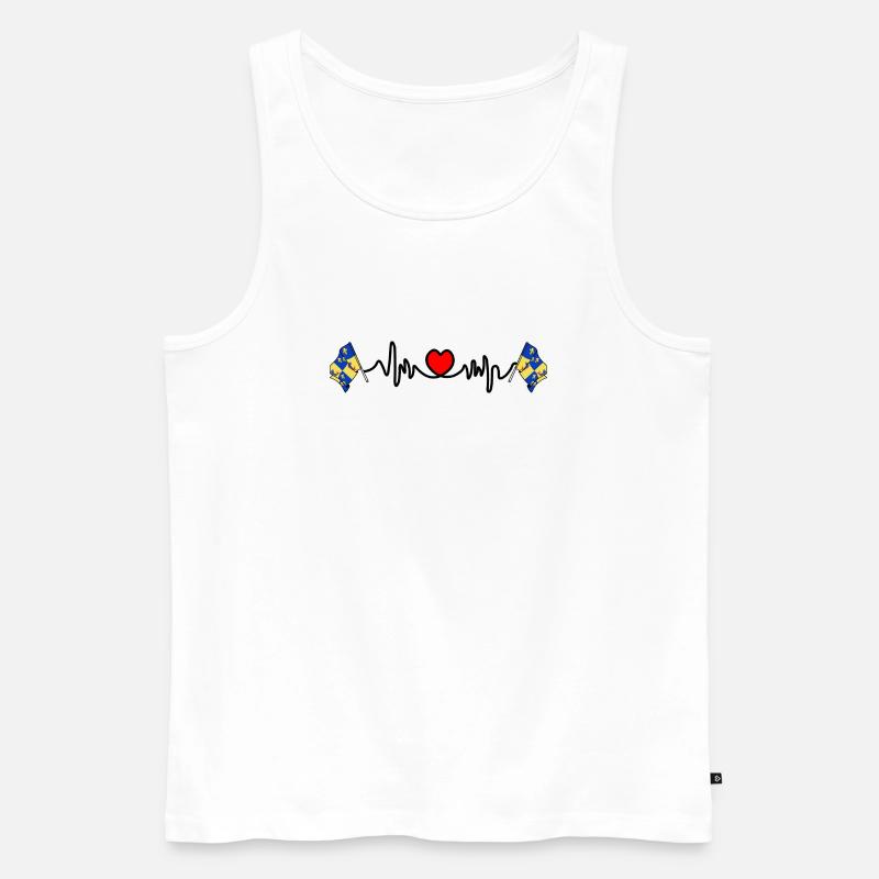 Dauphiné-Herzfrequenz - Männer Premium Bio Tank Top - Weiß