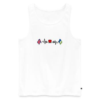 East Riding and UK Flag Heartbeat - Men's Premium Organic Tank Top - white - Front - Michal (187cm)