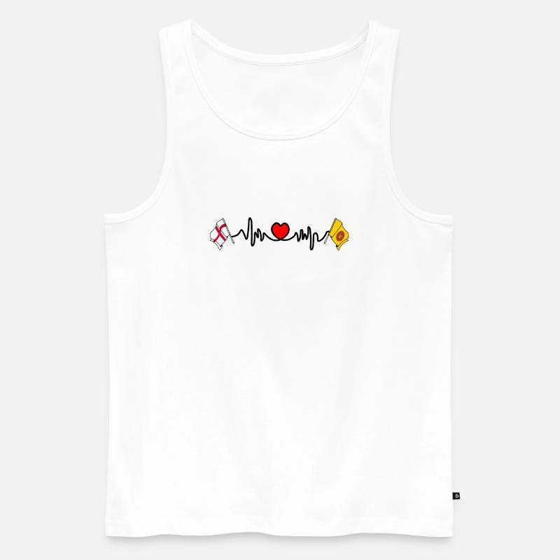 Lancashire- und England-Herzfrequenz - Männer Premium Bio Tank Top - Weiß