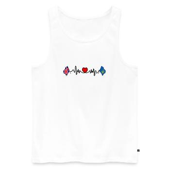 Suffolk & Great Britain Heartbeat - Männer Premium Bio Tank Top - Weiß - Vorne - AI Model Male 178 light (178cm)
