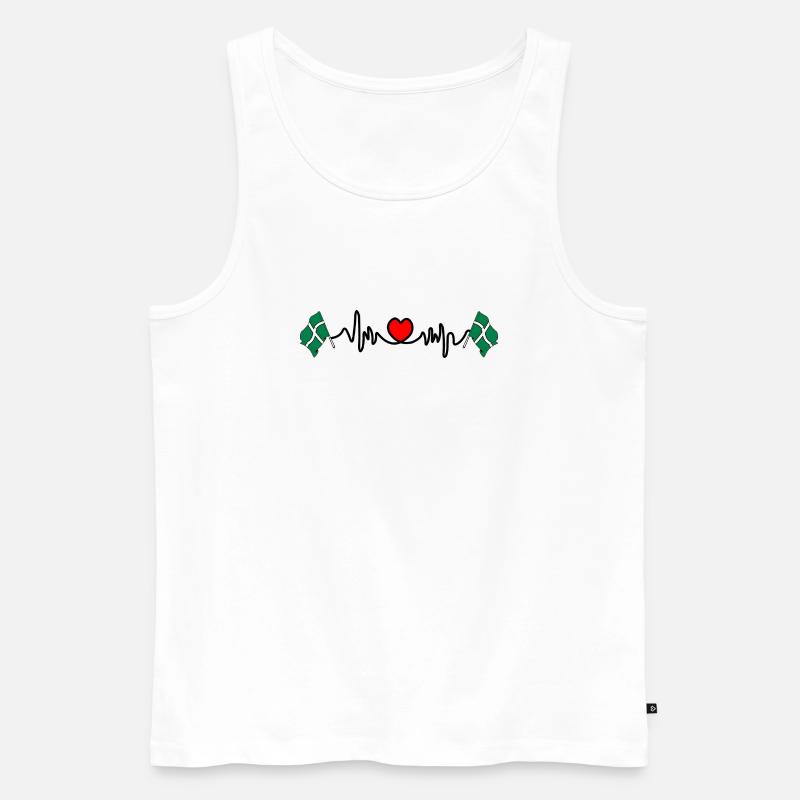 Devon-Flagge mit Herzschlag - Männer Premium Bio Tank Top - Weiß