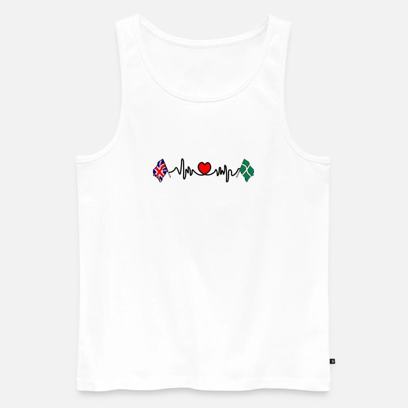 Devon & Großbritannien Herzschlag - Männer Premium Bio Tank Top - Weiß
