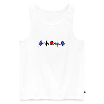 Tyne and Wear-Flagge mit Herzschlag und Herz - Männer Premium Bio Tank Top - Weiß - Vorne - Michal (187cm)