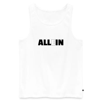 All in - Männer Premium Bio Tank Top - Weiß - Vorne - AI Model Male 178 light (178cm)